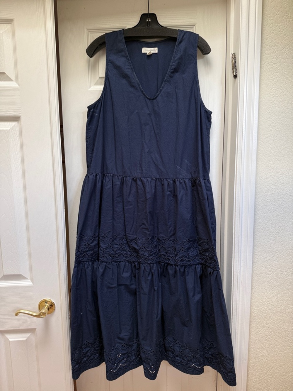 Treasure & Bond Navy Blue Tiered Midi Dress